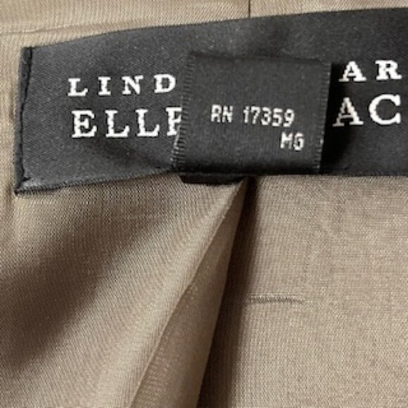 Linda Allard Ellen Tracy Brown Plaid Double Breasted Wool Blend Dress Sz 2 - Picture 5 of 6